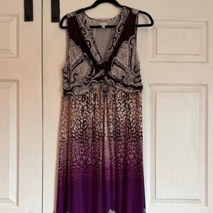 Soma Paisley Bodice Ombre Maxi Dress in Purple and Cream